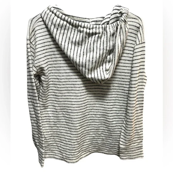 BILLABONG BLACK AND WHITE STRIPED HOODIE PULLOVER - Picture 4 of 4